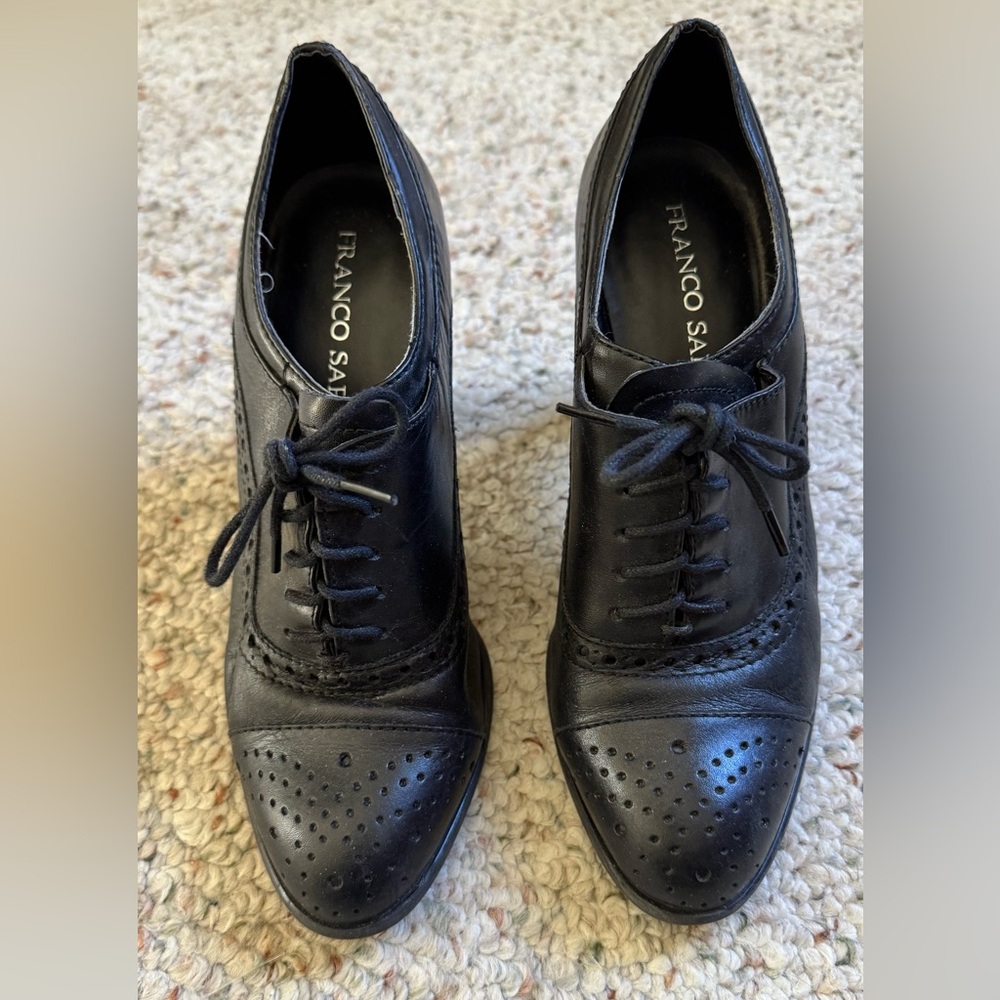 Franco Sarto Classic Black Brogue Oxfords